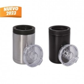 Termo porta latas de acero inoxidable con...