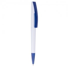 Bolígrafo plástico blanco con detalles de...